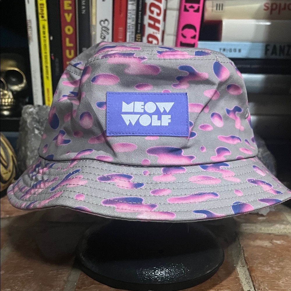 Meow Wolf Women's Pink and Gray Bucket Hat
